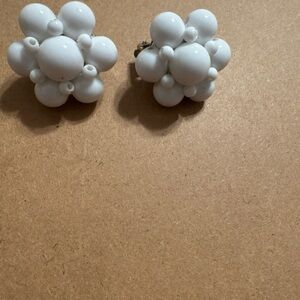 Elegant White Cluster Earrings